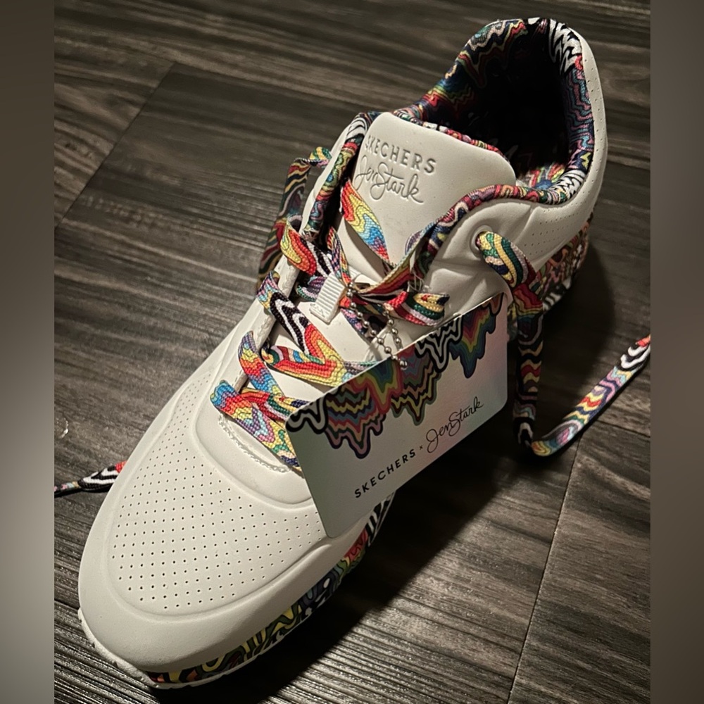 Skechers WOMEN'S 177959 JEN STARK: UNO Ravaged Love Multi Street Sneaker Sz 11 - Picture 5 of 6
